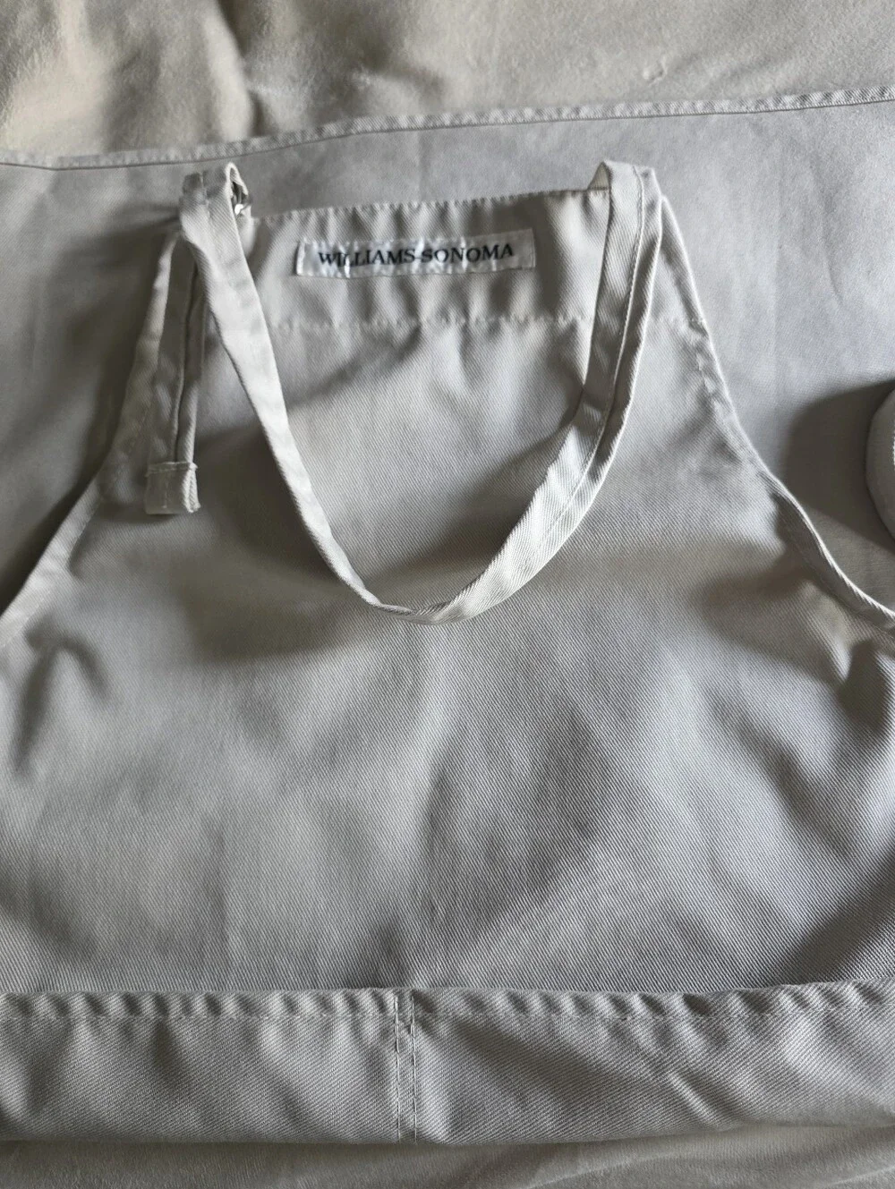 Williams Sonoma Y2K Vintage Heavy Duty Chef Apron Made in USA Beige